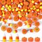 Halloween Resin Charms – 80 Pcs Mini Fake Pumpkins & Candy Corn, Small Ornaments for Halloween Decorations, DIY Crafts & Party Decor